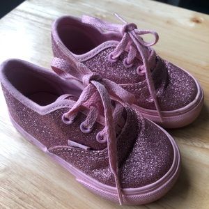 Toddler Girls pink sparkle Vans shoes size 5T